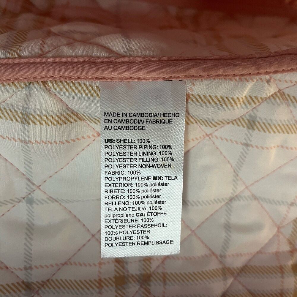 Chico's Pink Quilted Lightweight Mid Length Jacket Snap Front Size 1 US 8/10 - Picture 8 of 9